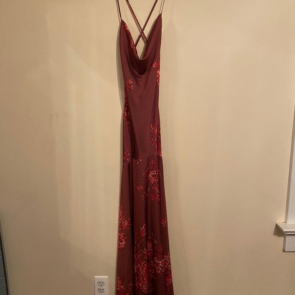 Free People Silky Floral Maxi Slip Dress